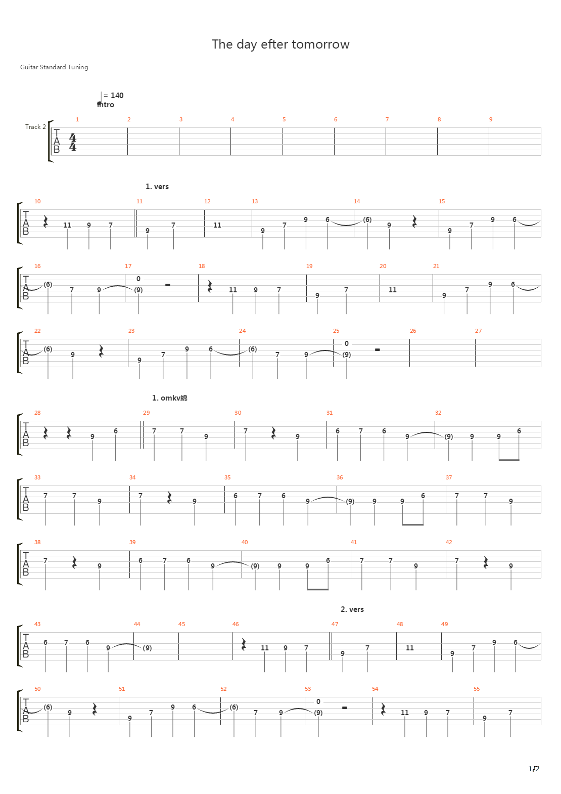 The Day After Tomorrow吉他谱