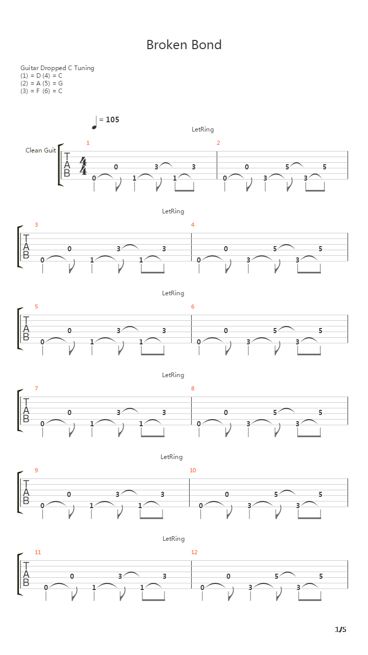 Broken Bond吉他谱