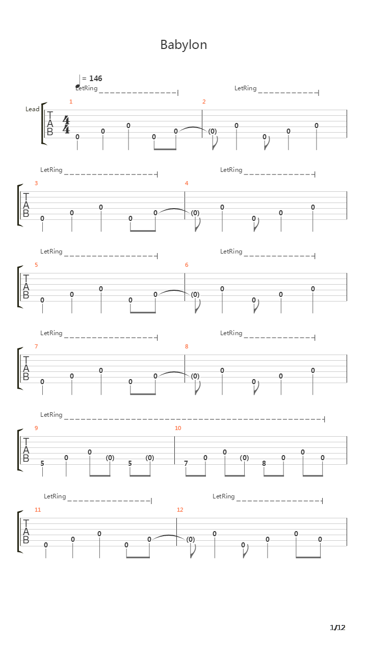Babylon吉他谱