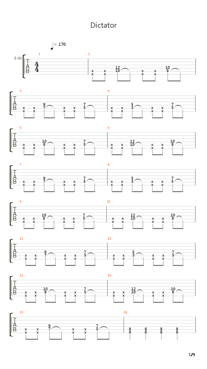 Dictator吉他谱