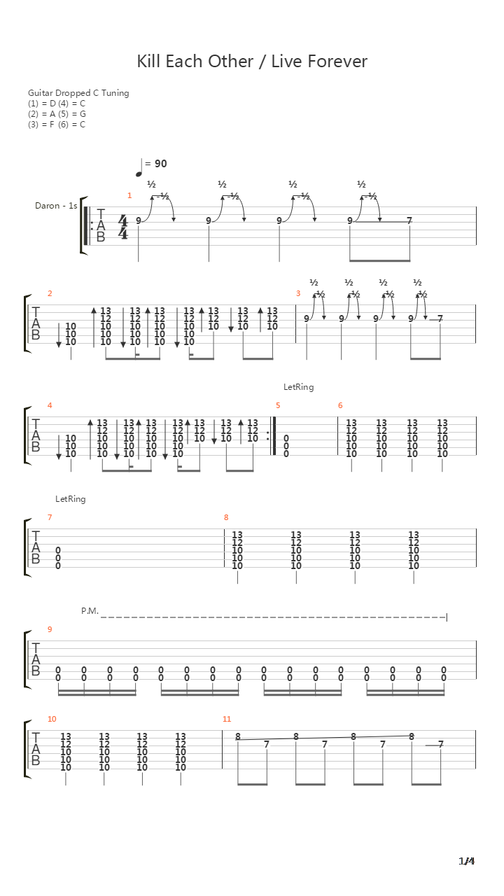 Kill Each Other Live Forever吉他谱