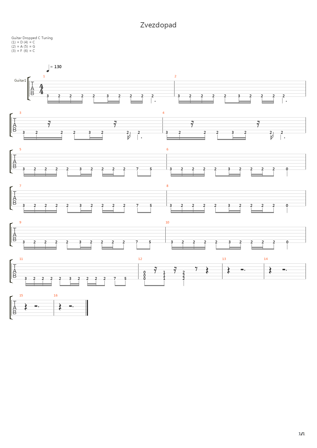 Zvezdopad吉他谱