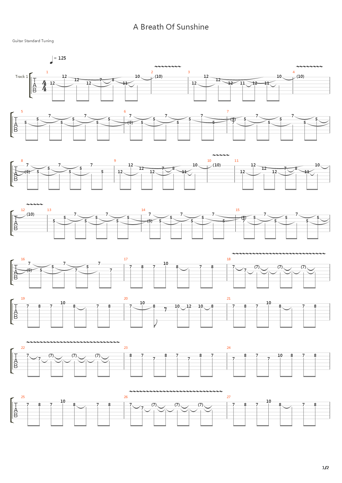 A Breath Of Sunshine吉他谱