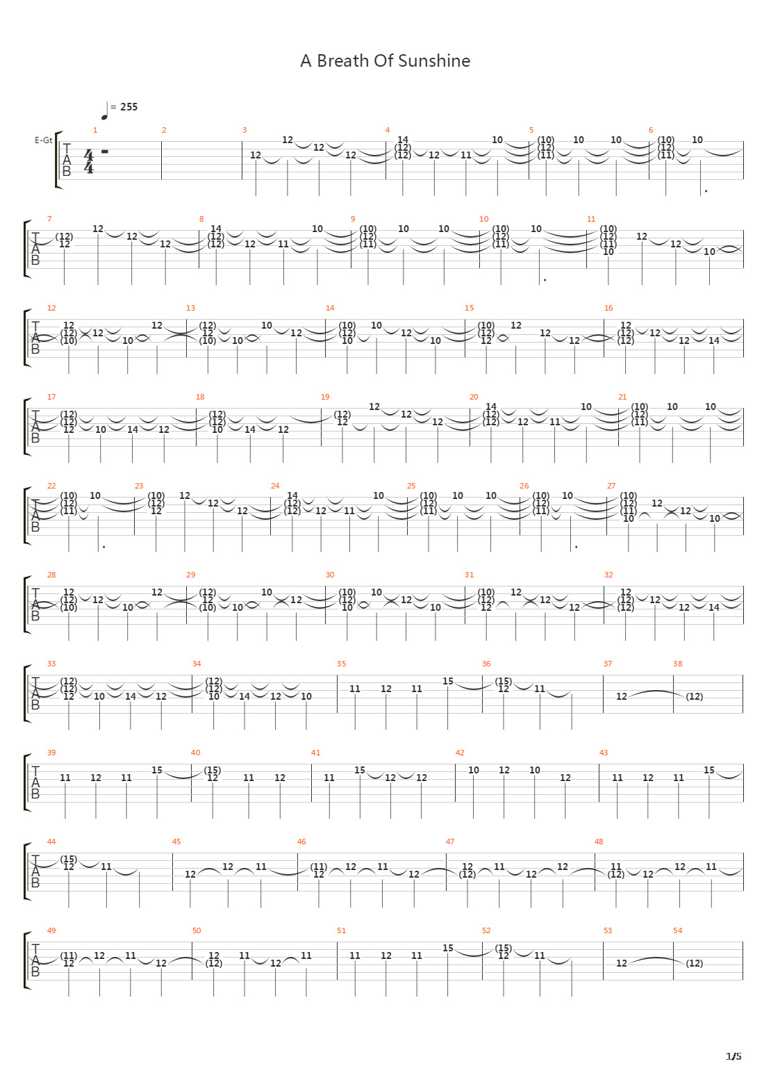 A Breath Of Sunshine吉他谱