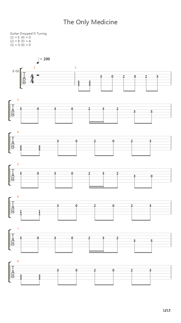 The Only Medicine吉他谱