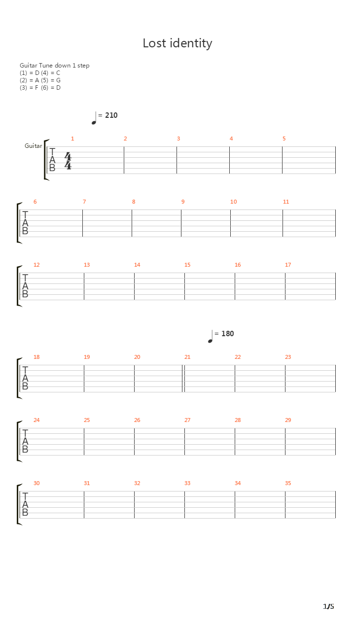 Lost Identity吉他谱