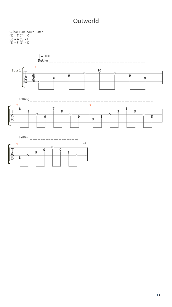 Outworld吉他谱