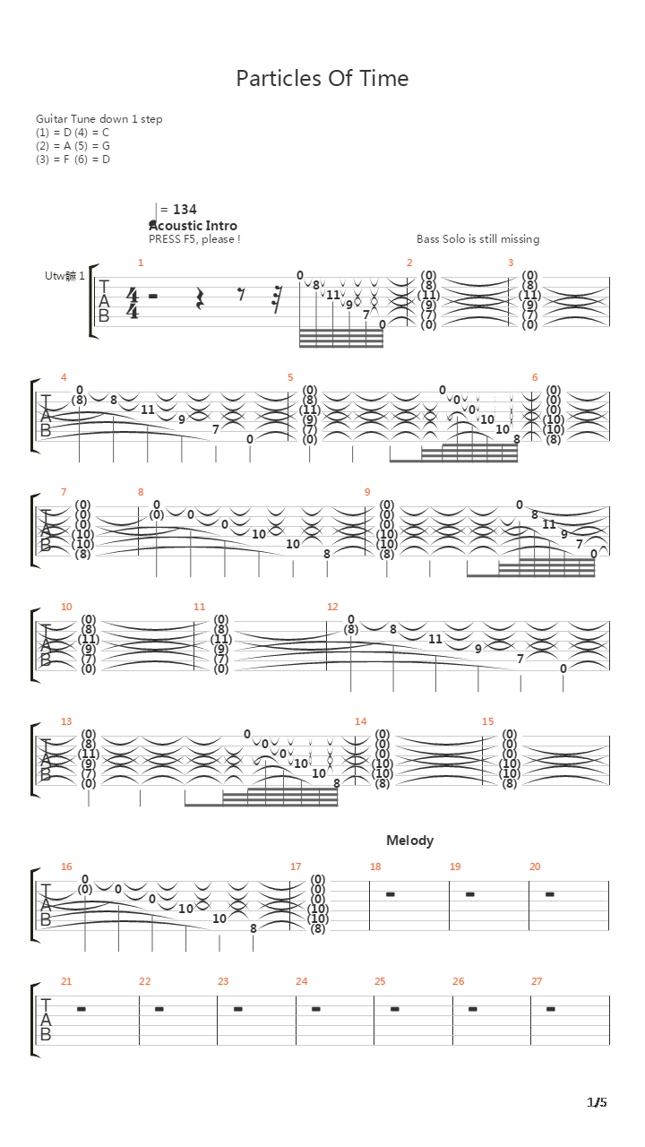 Particles Of Time吉他谱