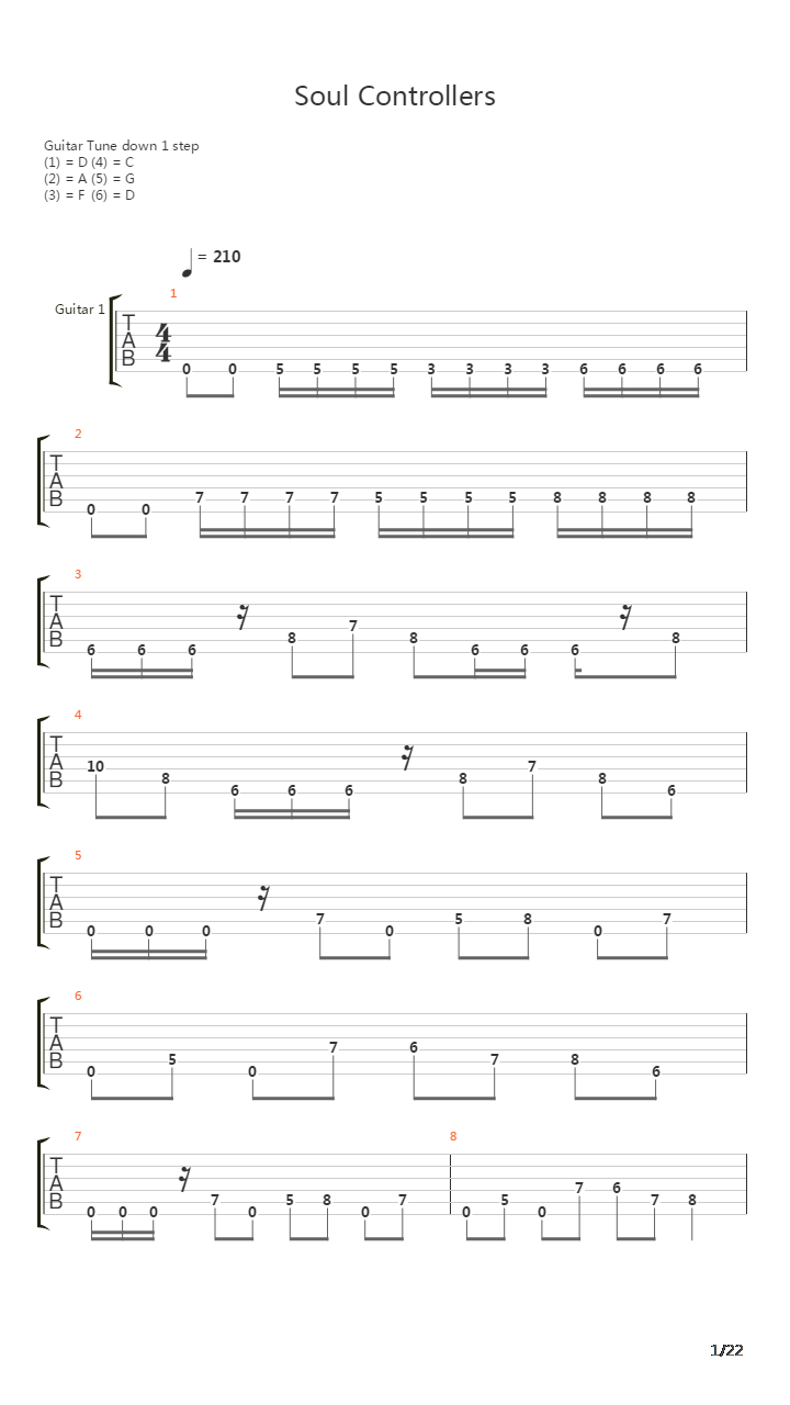 Soul Controllers吉他谱