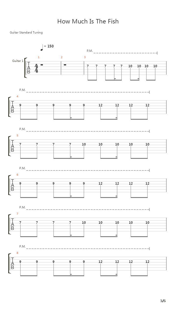 How Much Is The Fish吉他谱