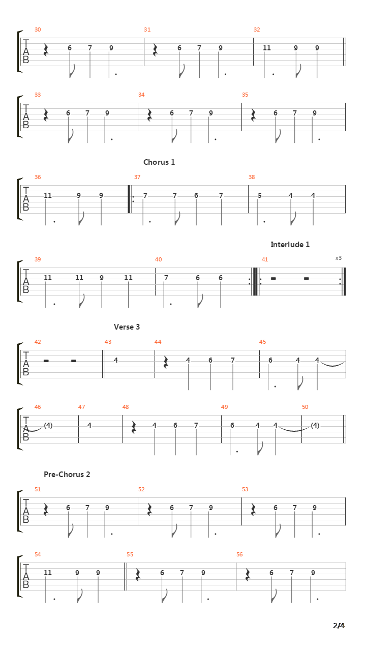 You吉他谱