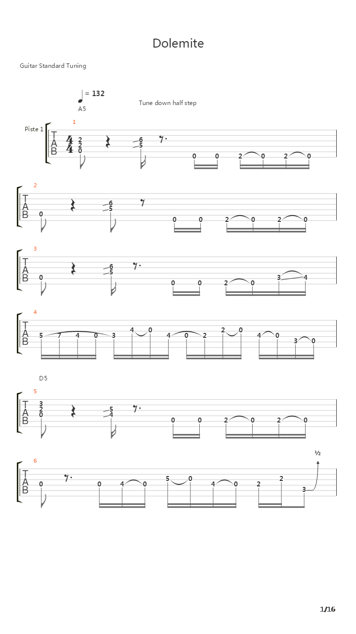 Dolemite吉他谱
