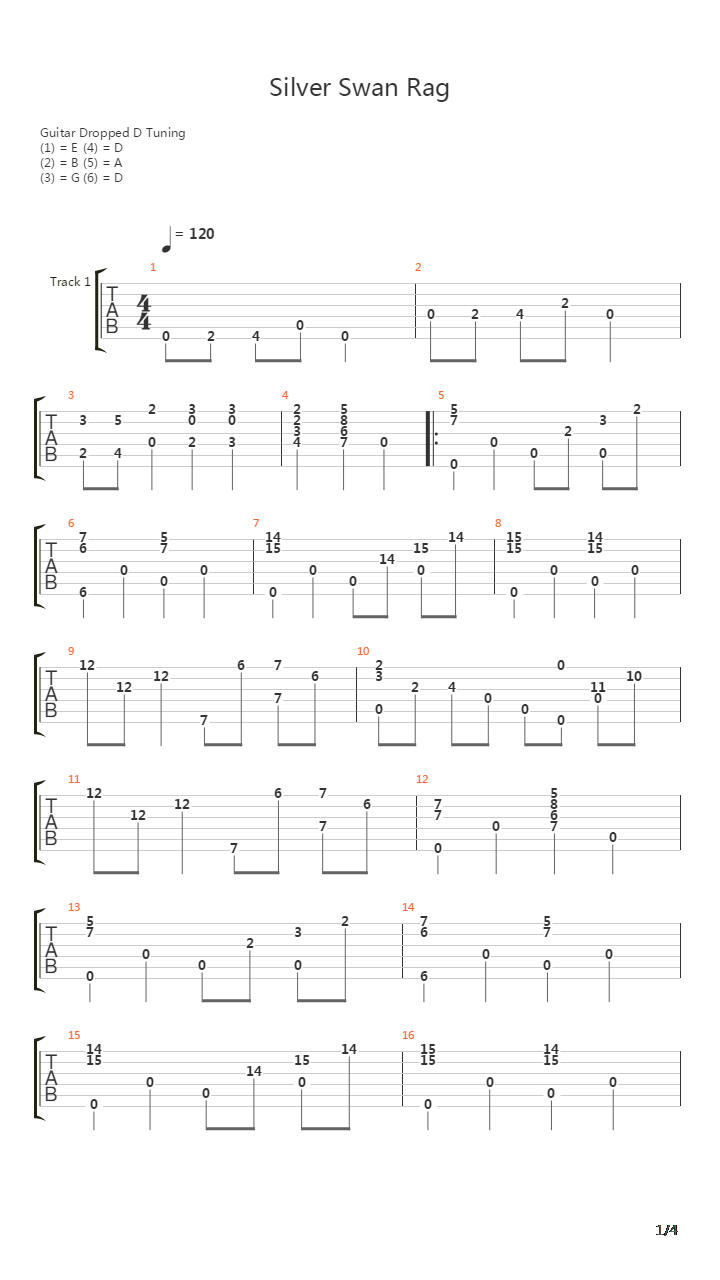 Silver Swan吉他谱
