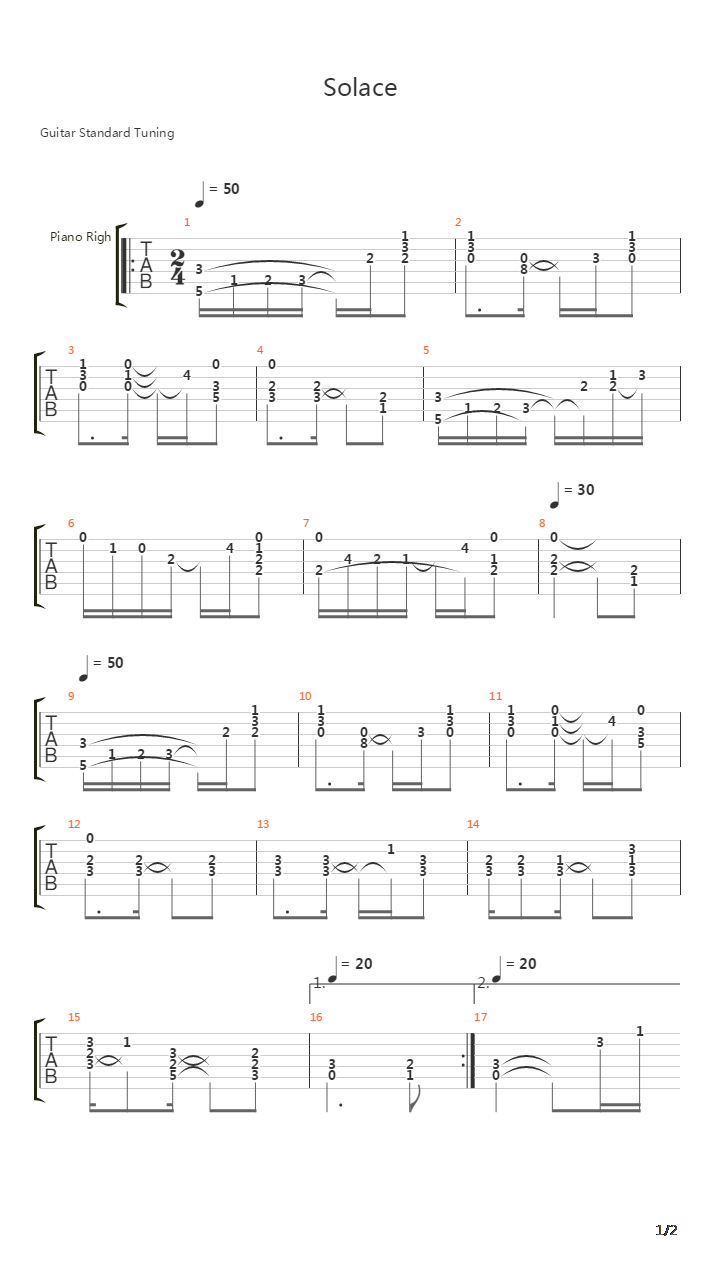 Solace吉他谱