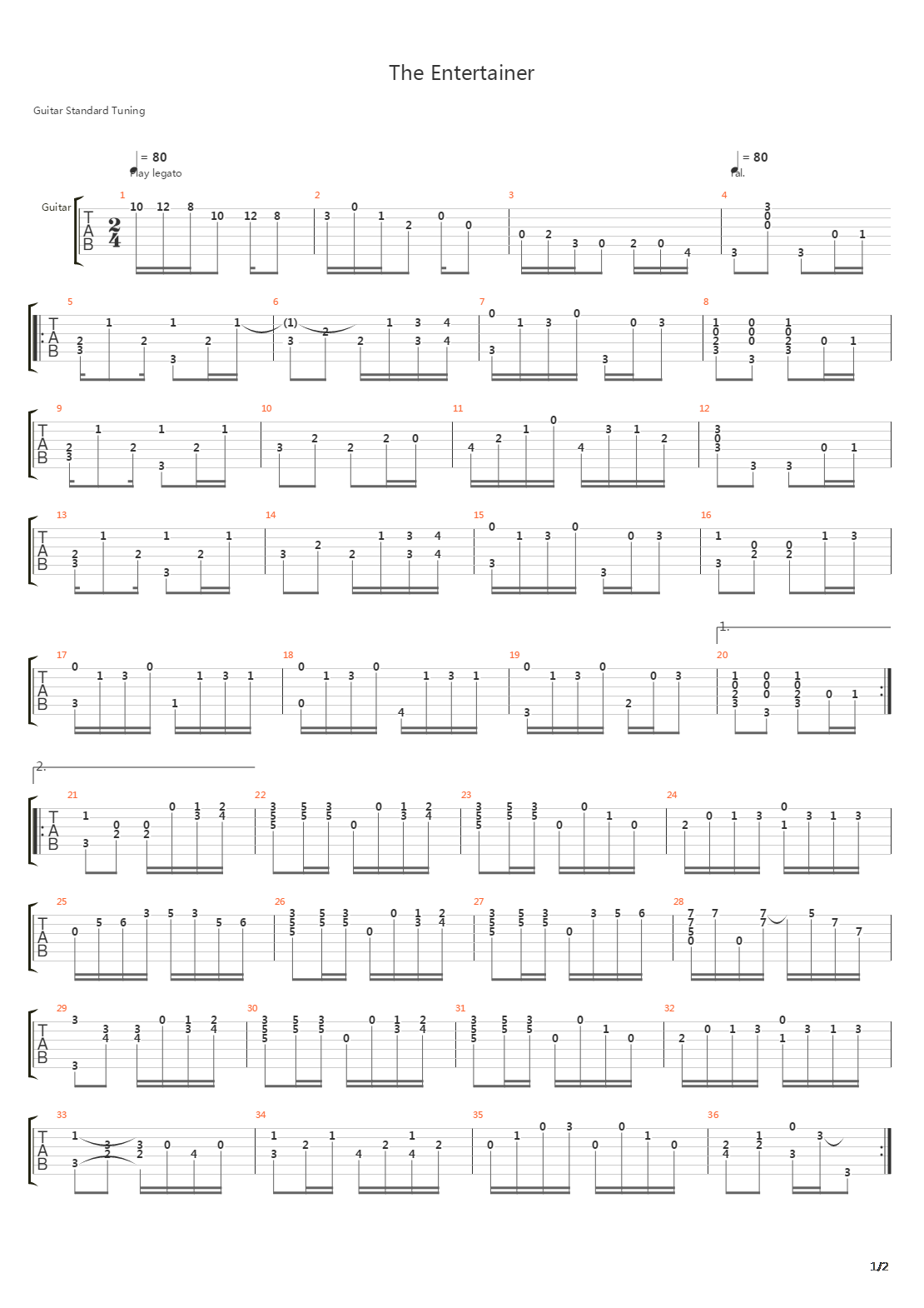 The Entertainer吉他谱