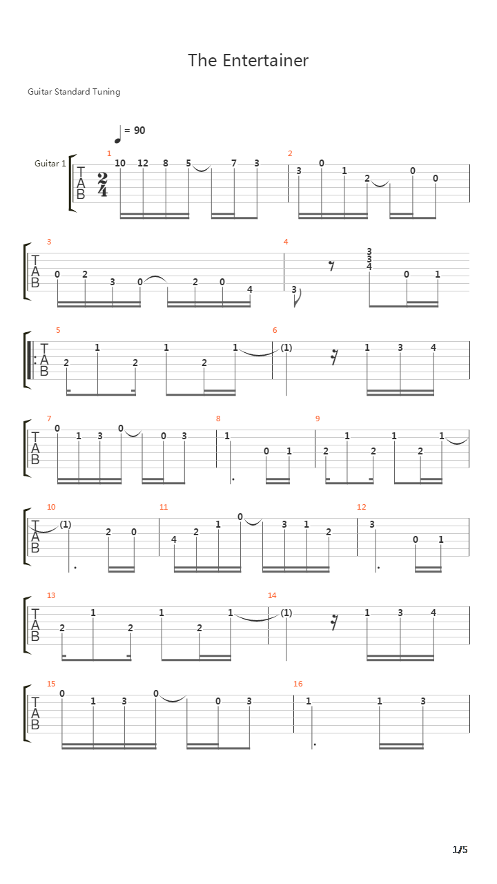 The Entertainer吉他谱