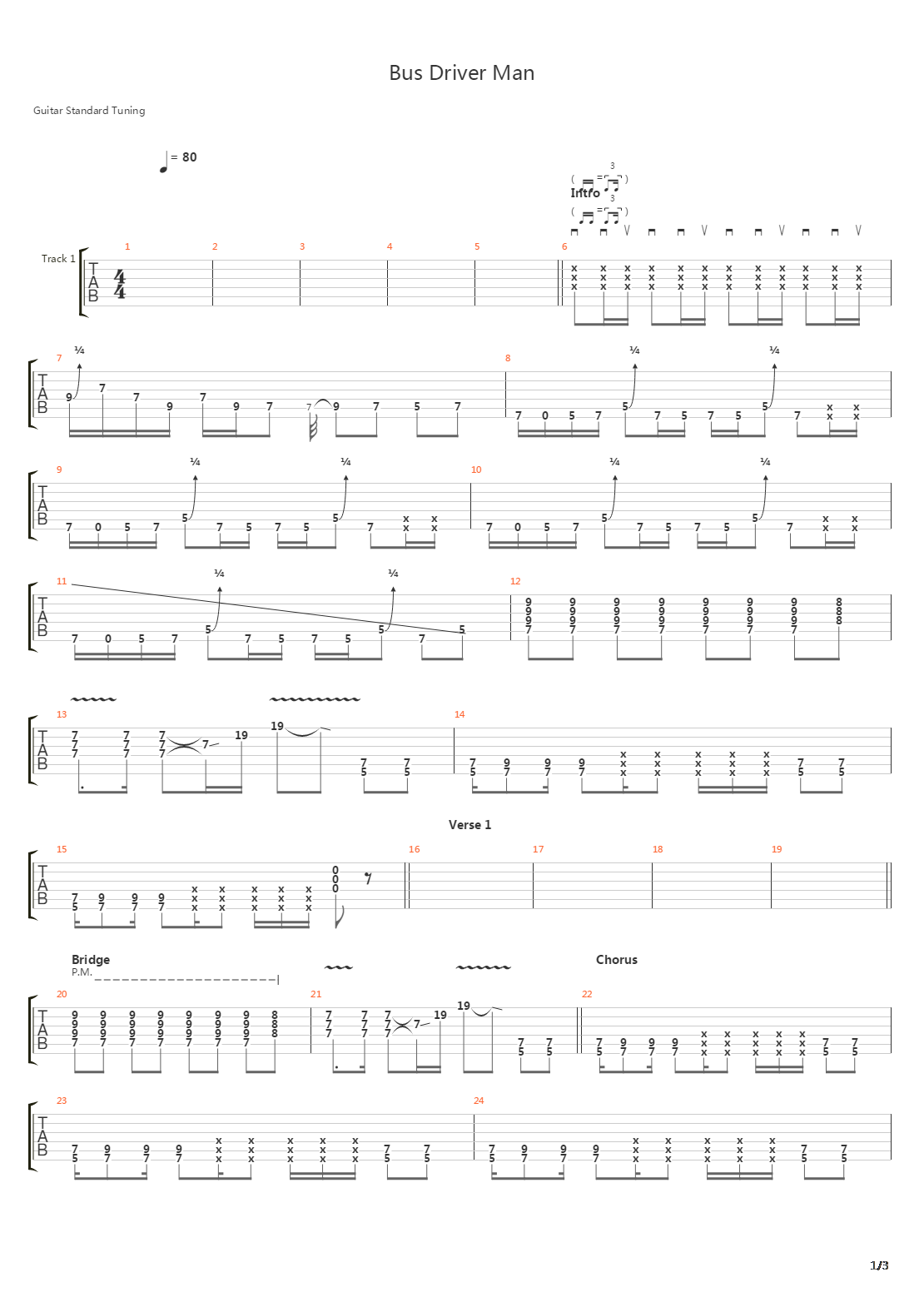 Bus Driver Man吉他谱