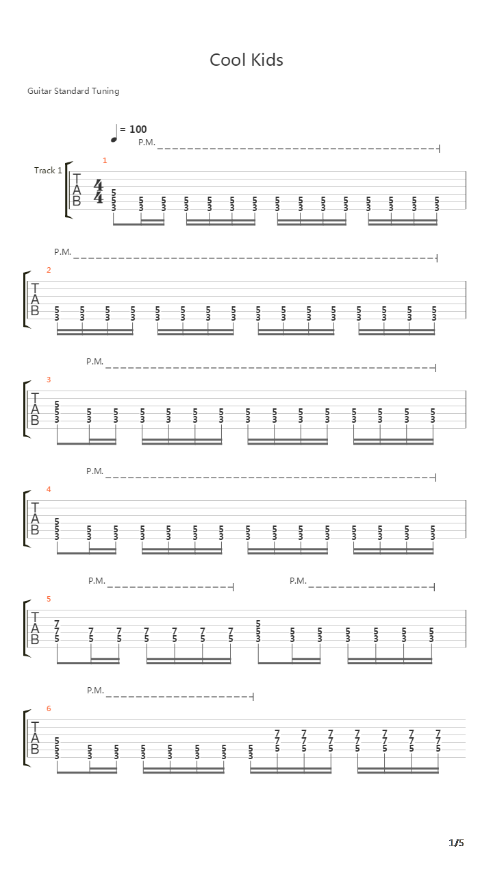 Cool Kids吉他谱
