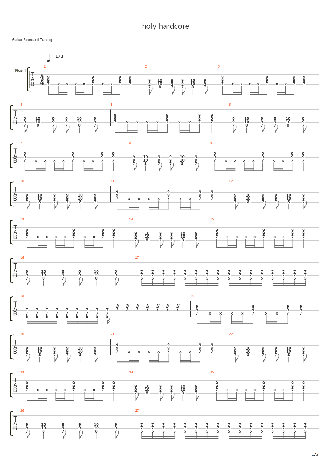 Holy Hardcore吉他谱