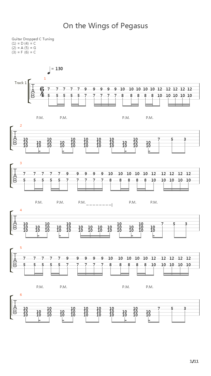 On The Wings Of Pegasus吉他谱