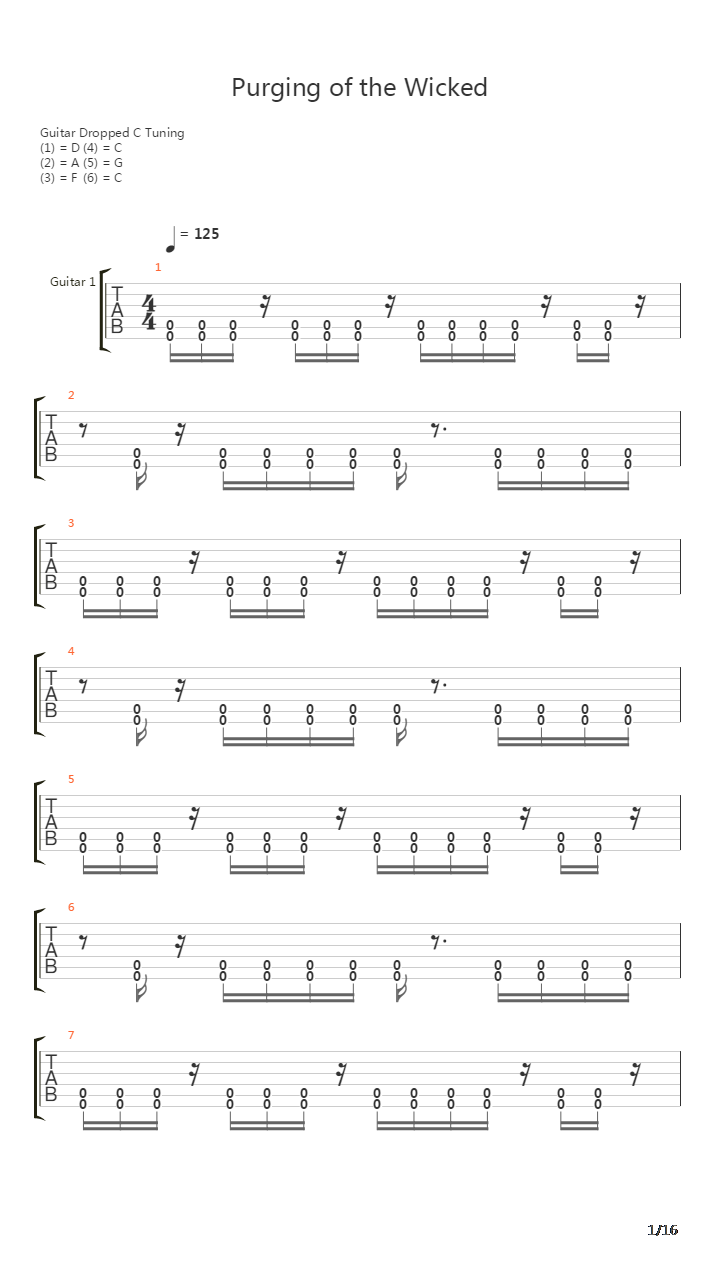 Purging Of The Wicked吉他谱