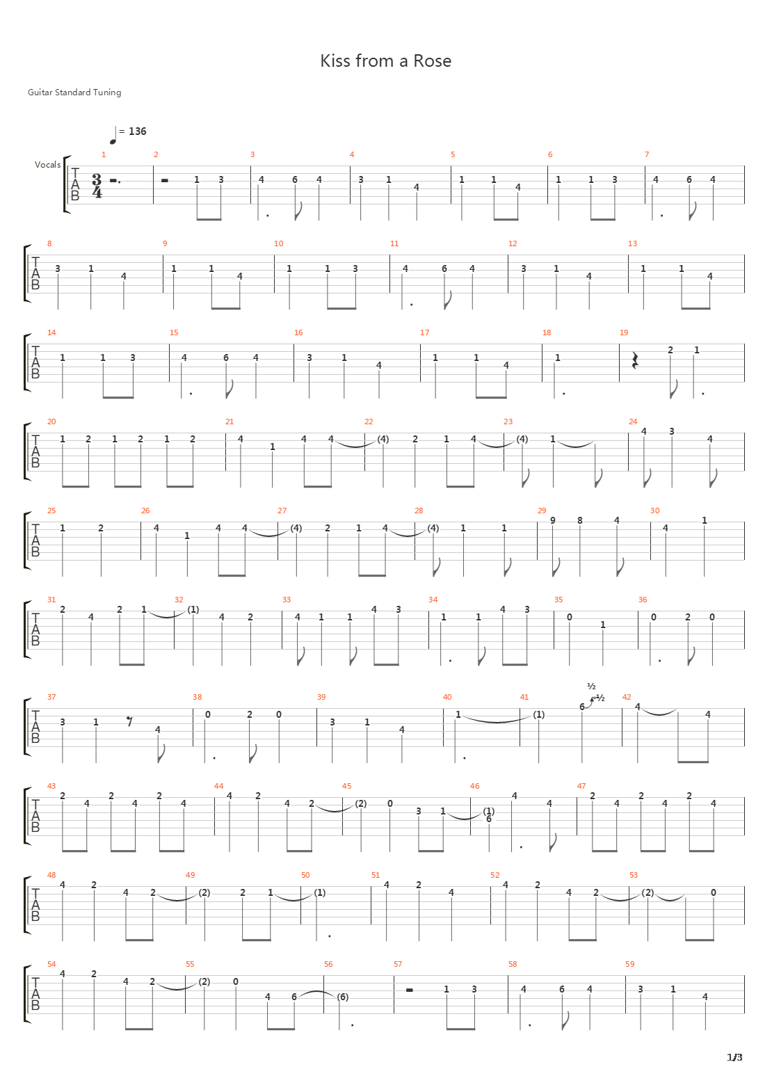 Kiss From A Rose吉他谱