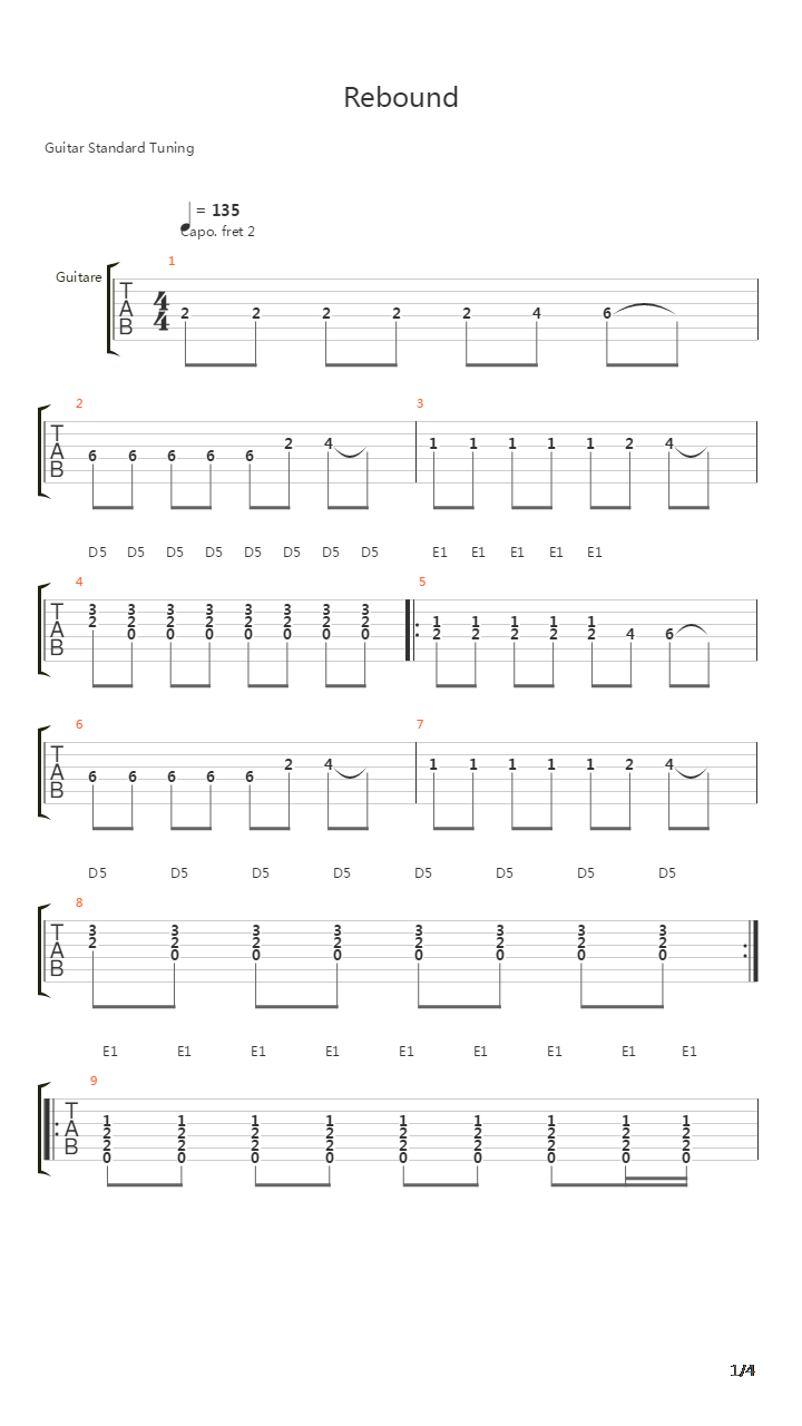 Rebound吉他谱