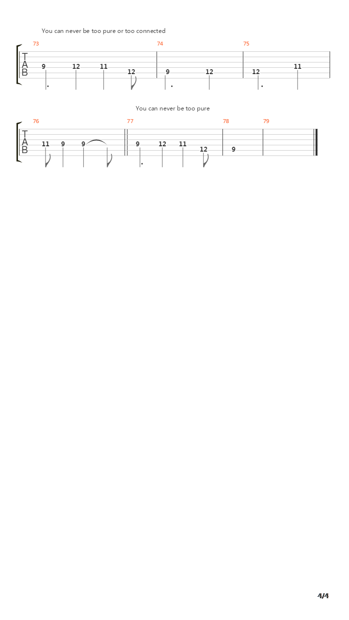 Too Pure吉他谱