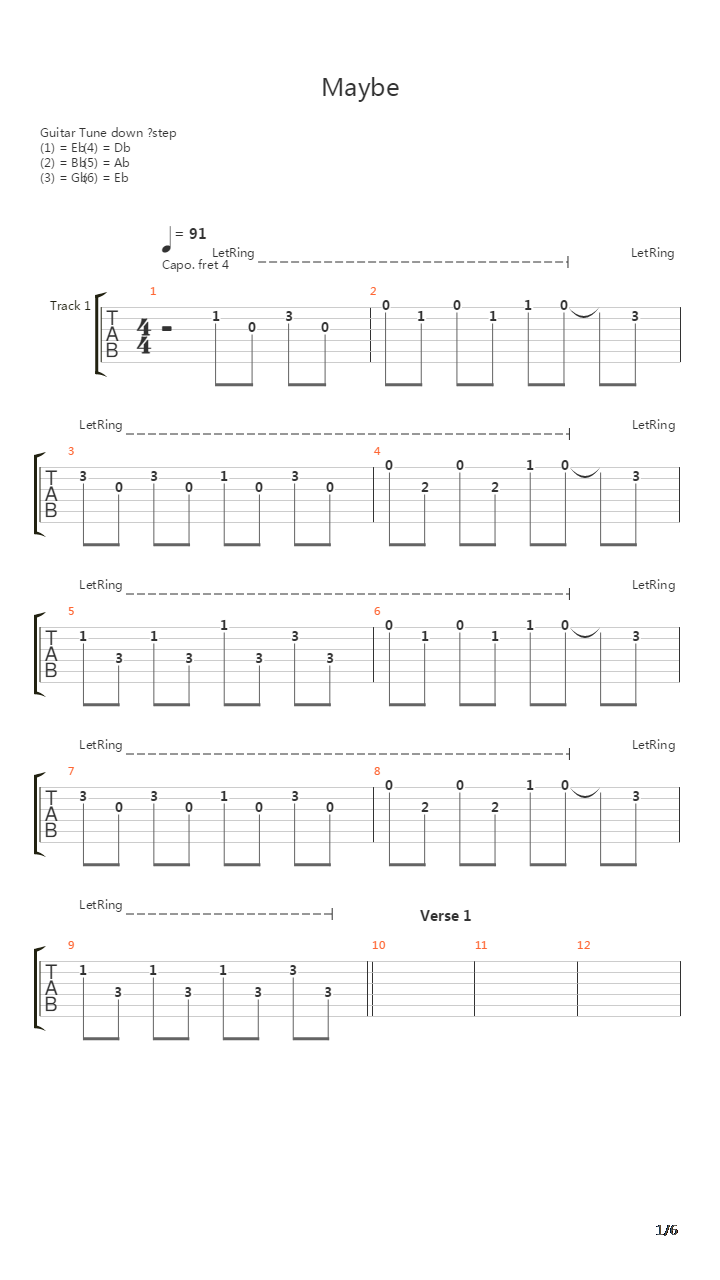 Maybe吉他谱