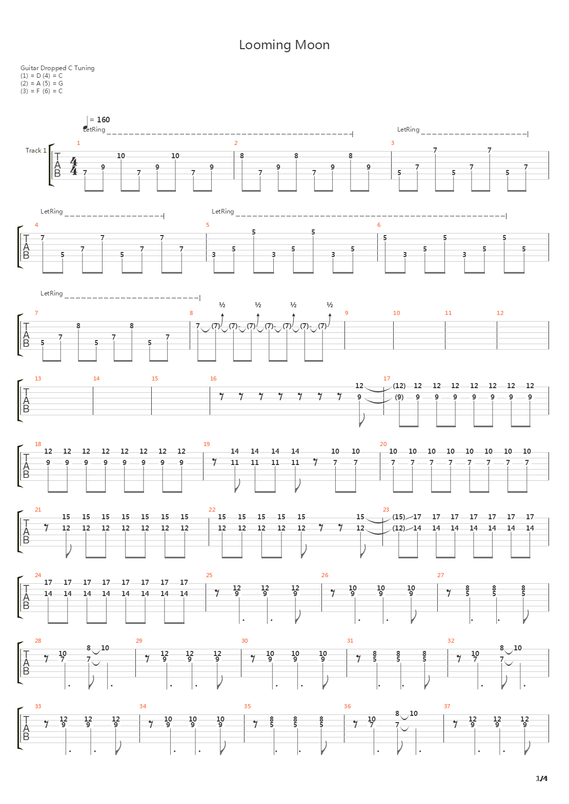 Looming Moon吉他谱