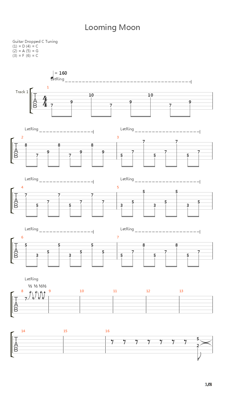 Looming Moon吉他谱