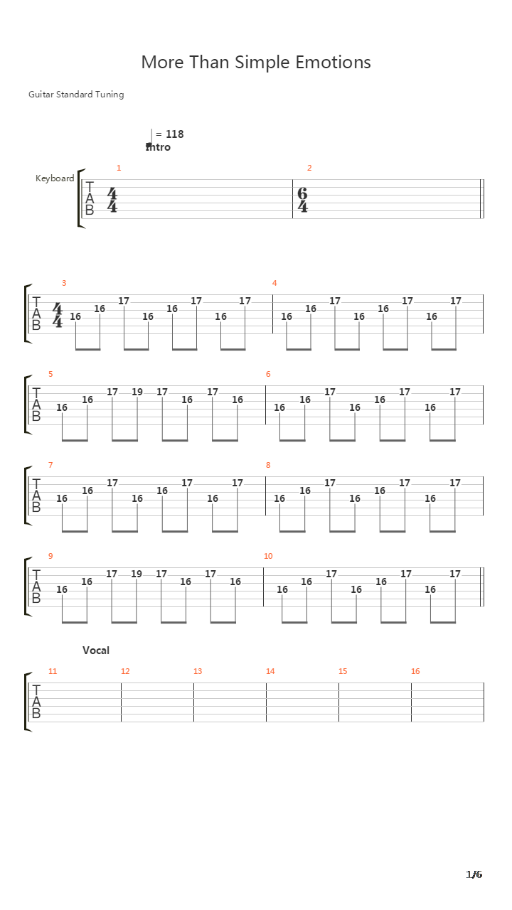 More Than Simple Emotions吉他谱