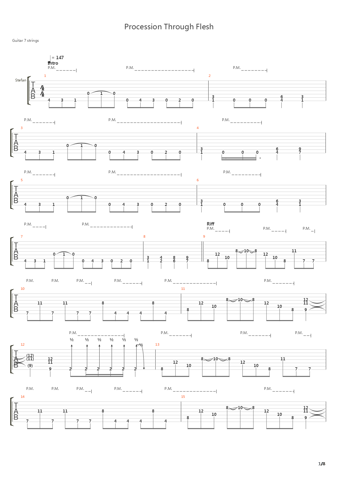 Procession Through Flesh吉他谱