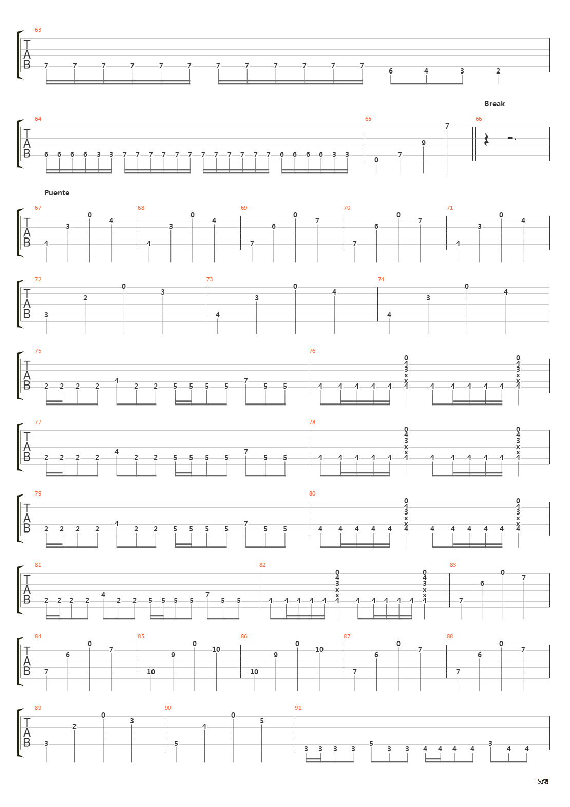 Procession Through Flesh吉他谱