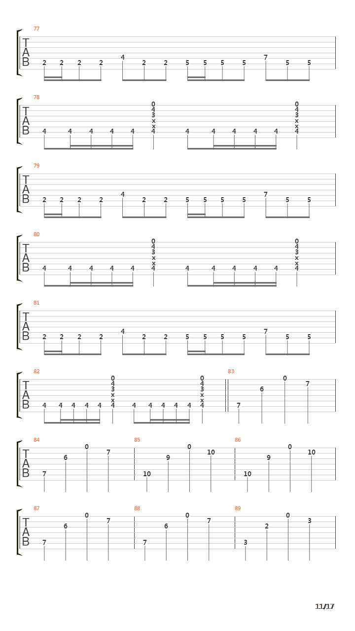 Procession Through Flesh吉他谱