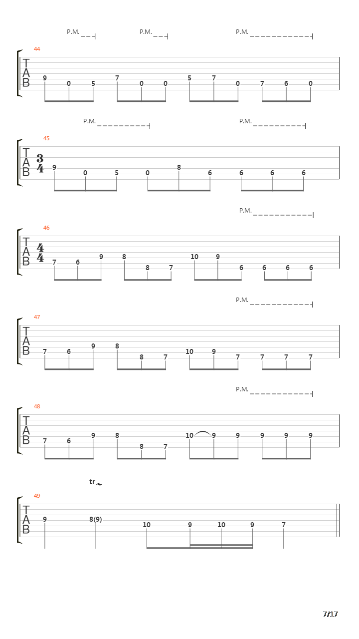 Procession Through Flesh吉他谱