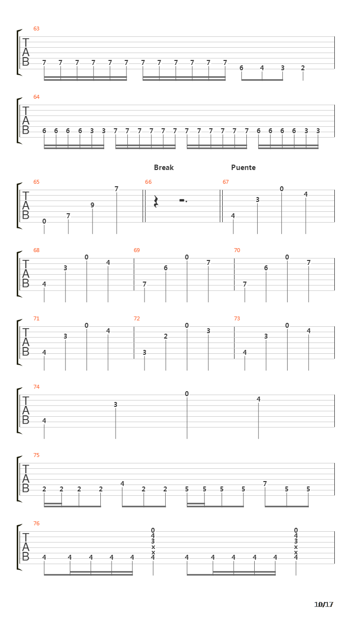 Procession Through Flesh吉他谱
