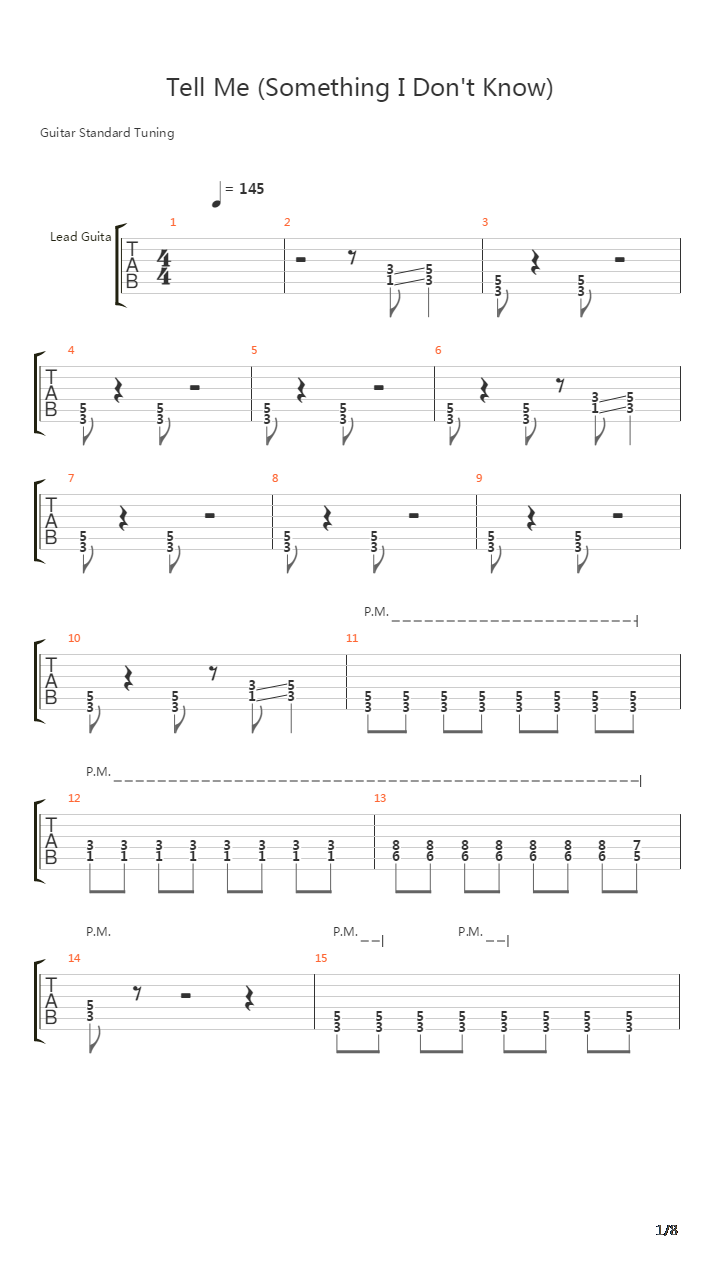 Tell Me Something I Dont Know吉他谱