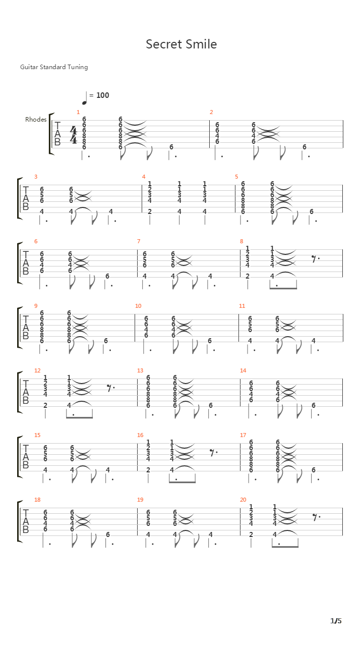 Secret Smile吉他谱