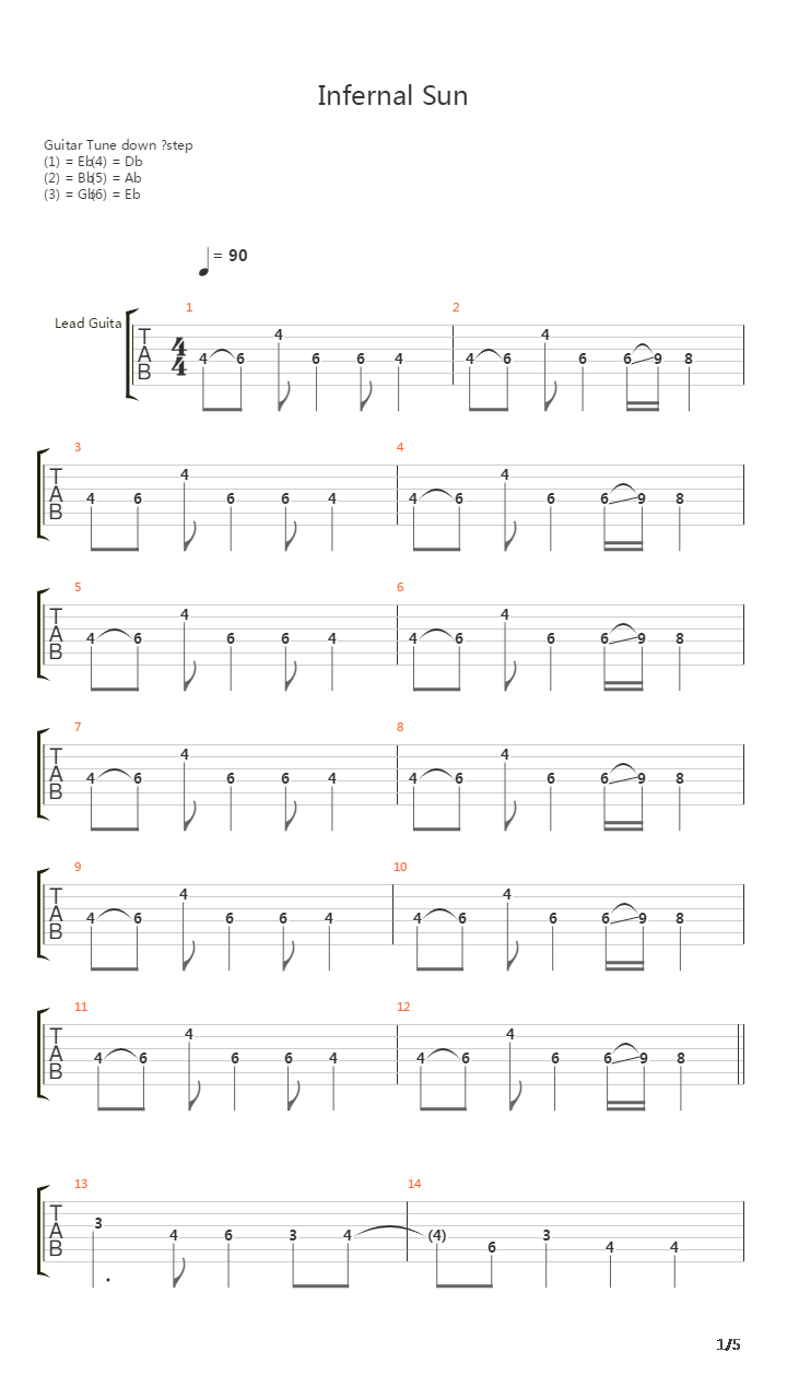 Infernal Sun吉他谱