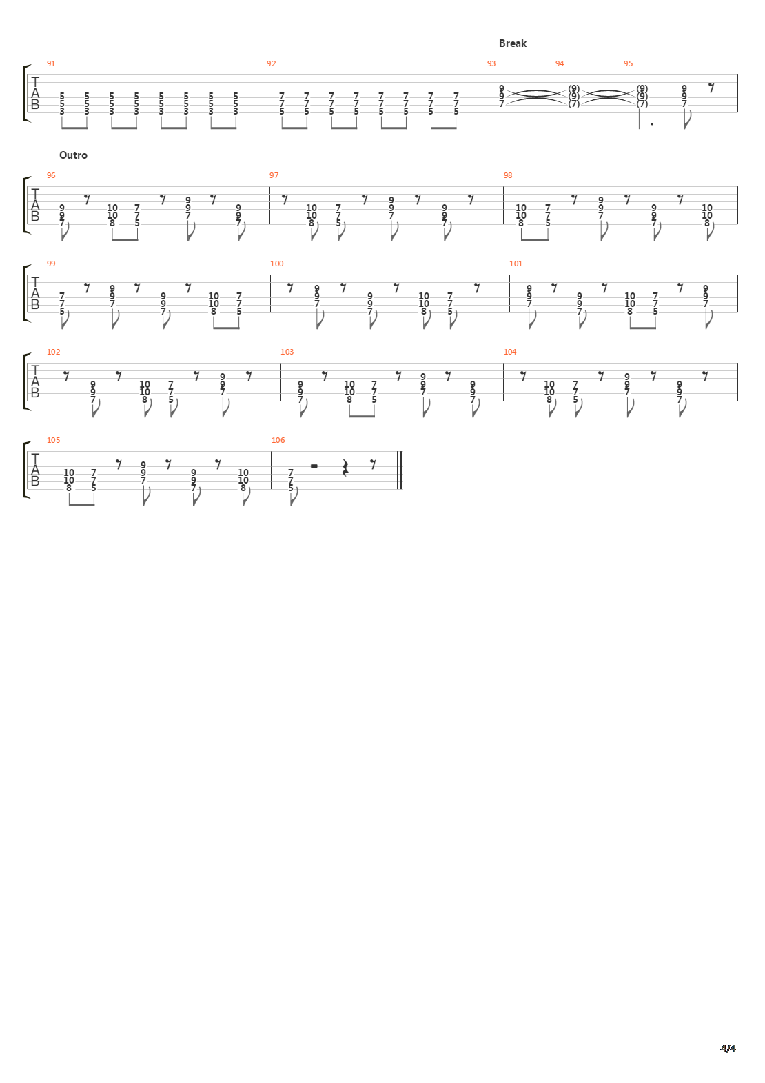 Lethargy吉他谱