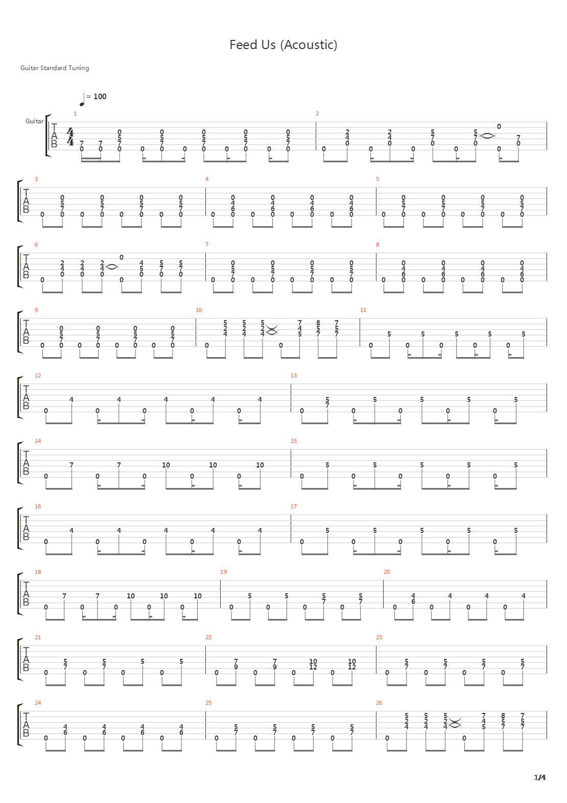 Feed Us Acoustic吉他谱