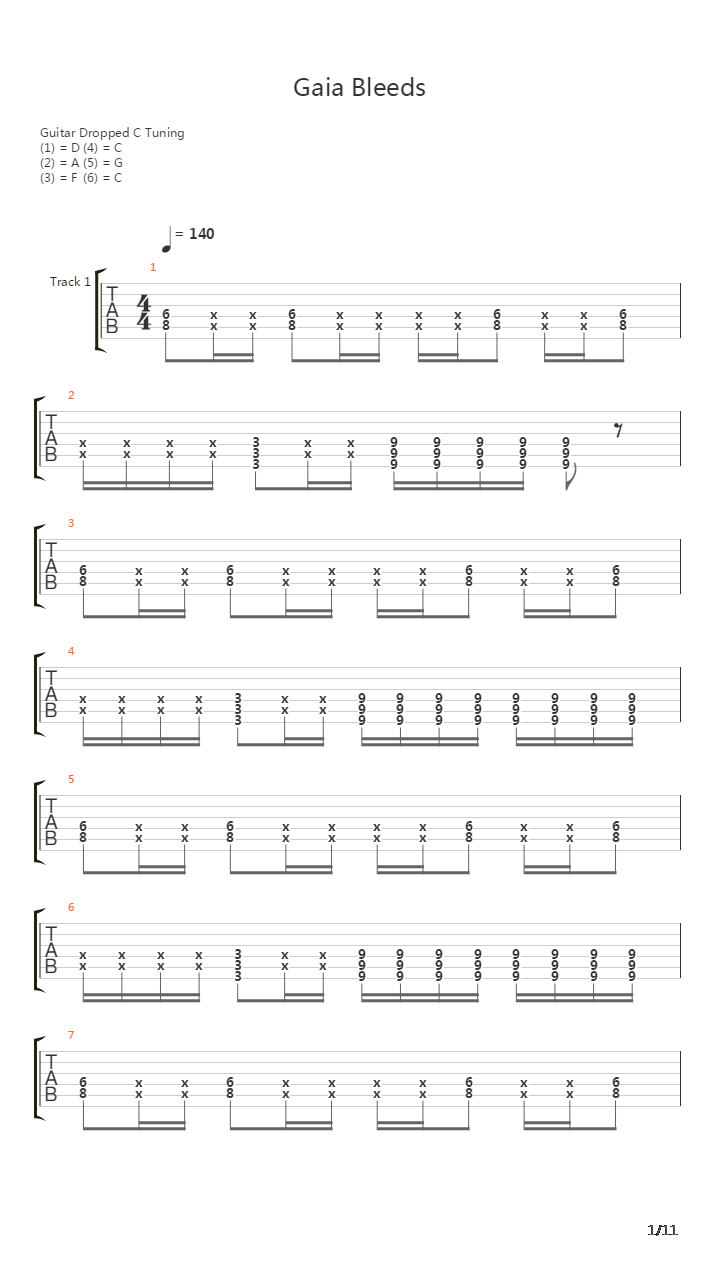 Gaia Bleeds Make Way For Man吉他谱
