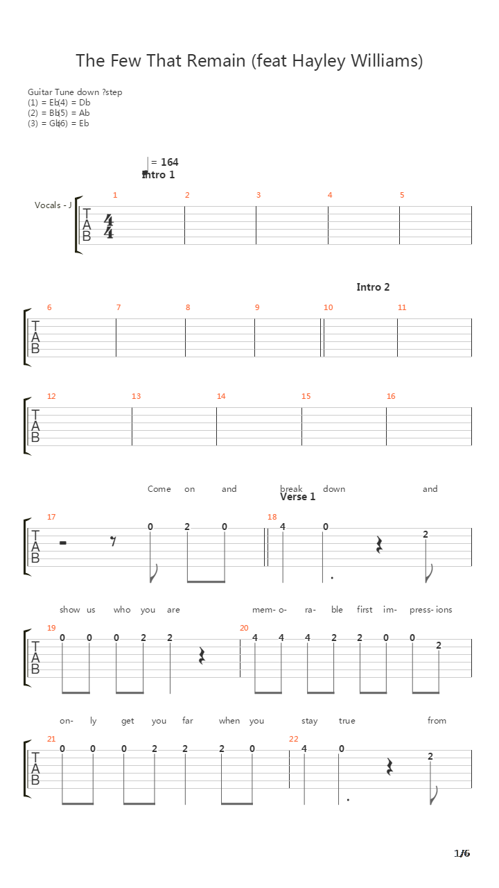 The Few That Remain吉他谱