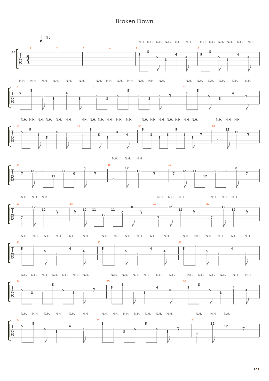 Broken Down吉他谱