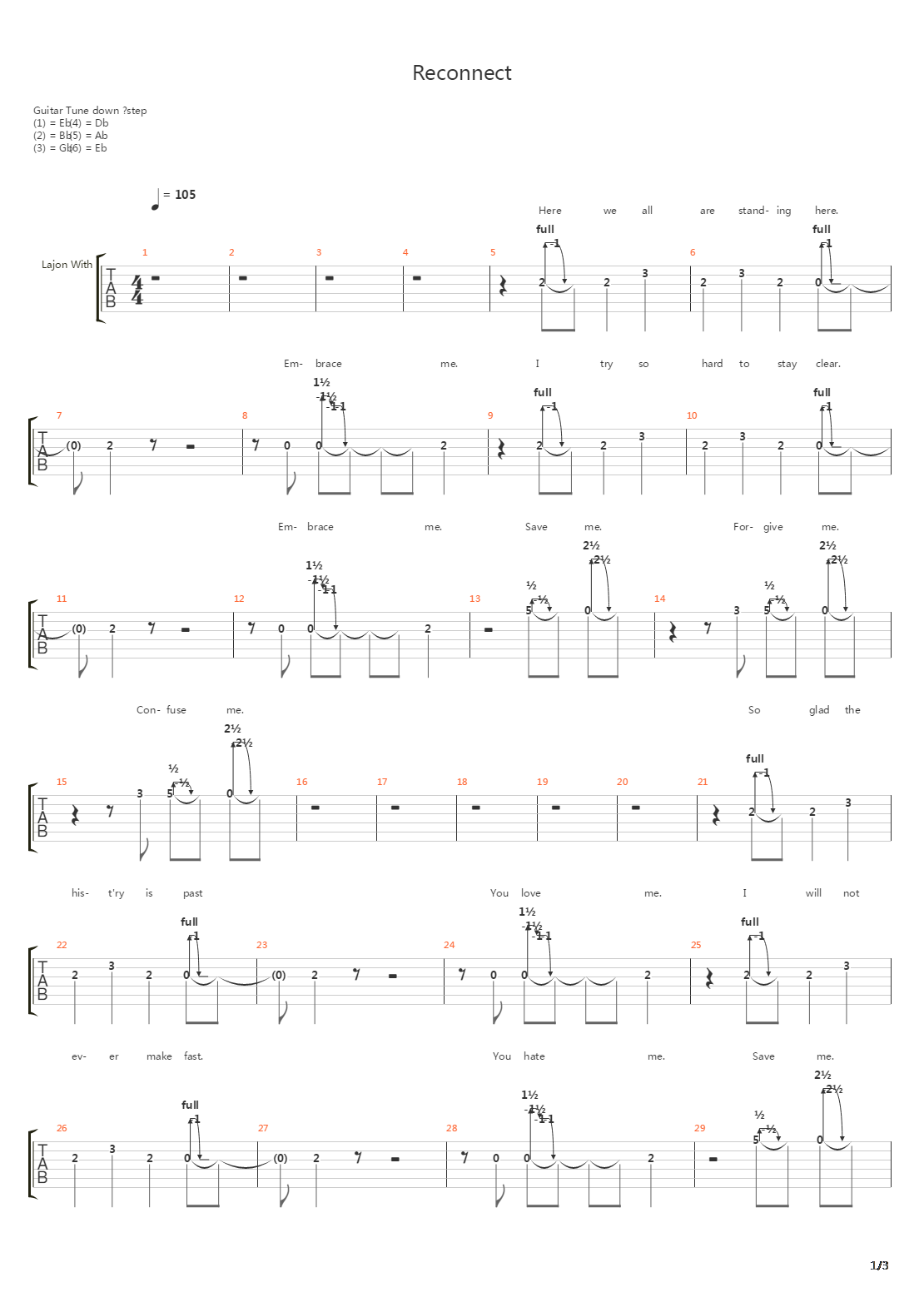 Reconnect吉他谱