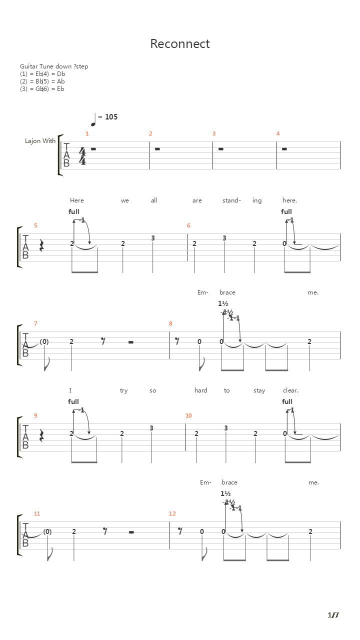Reconnect吉他谱