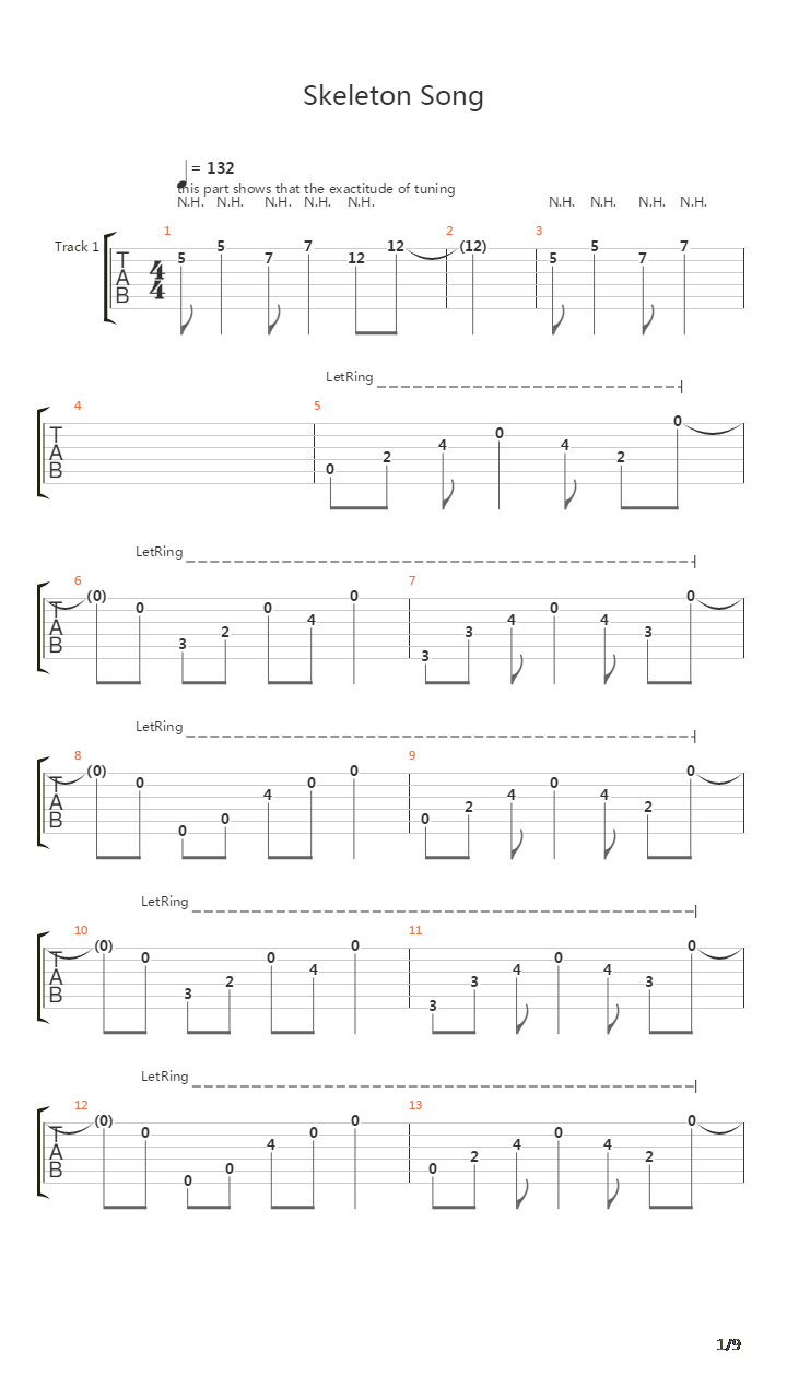 Skeleton Song吉他谱