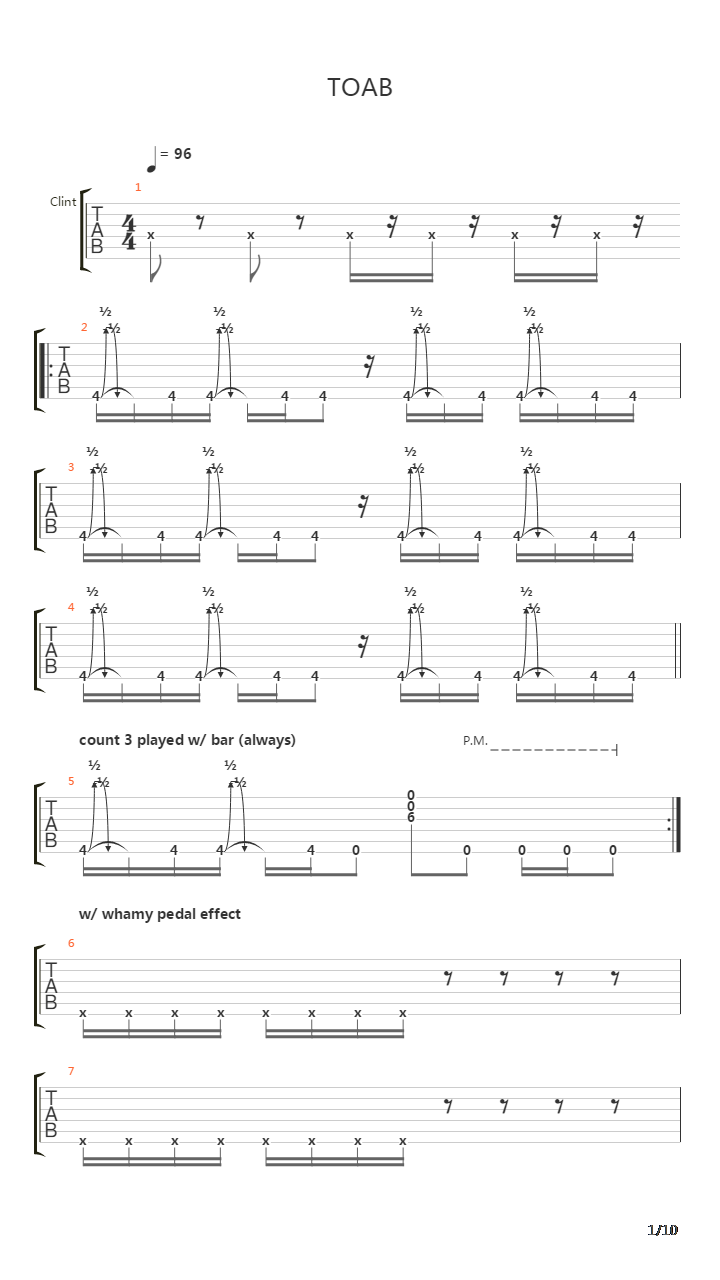 Toab吉他谱