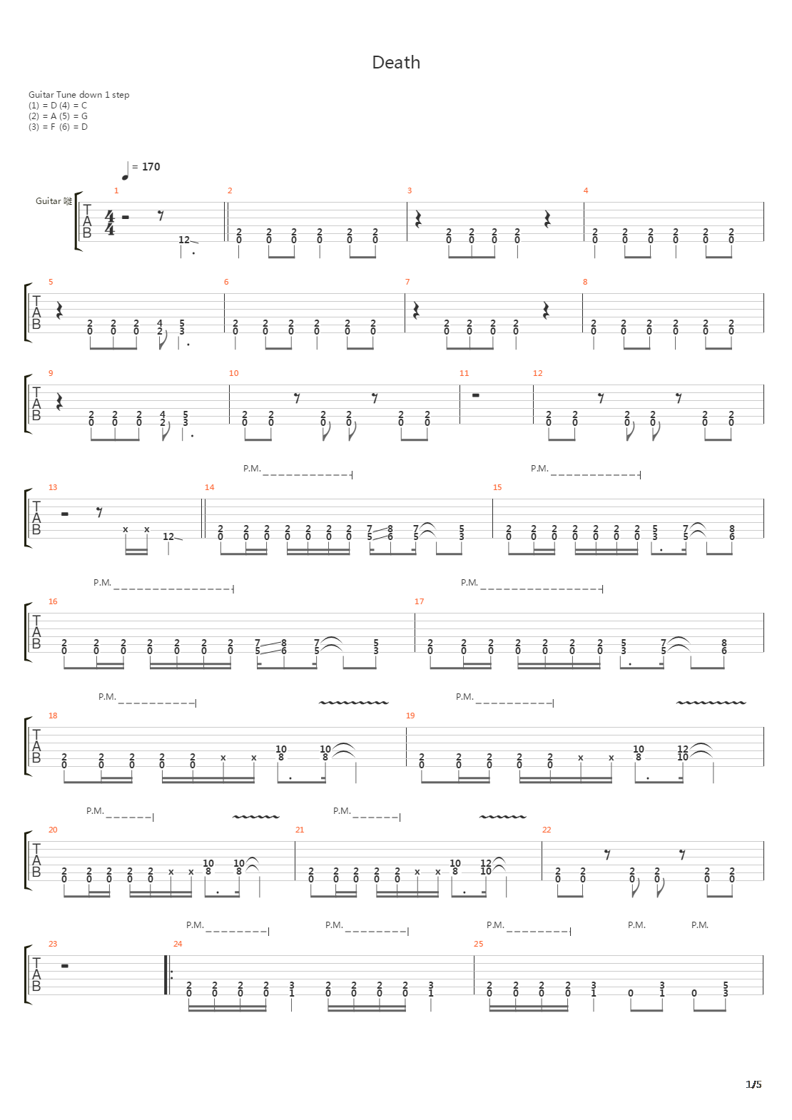 Death吉他谱